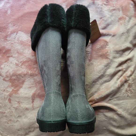Womens Size 7 Electric Karma Dakota Gray Ultra Suede Plush Lined Rain Boots NWOT - Picture 6 of 11